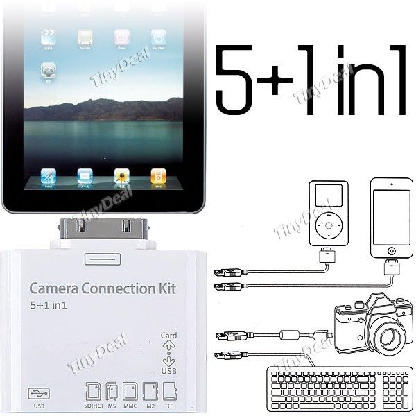 5in1 Camera Connection Kit USB Adapter + Memory Card Reader for iPad 