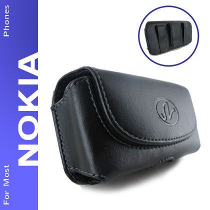 BLACK PREMIUM LEATHER POUCH CASE FOR NOKIA PHONES COVER WITH BELT CLIP 