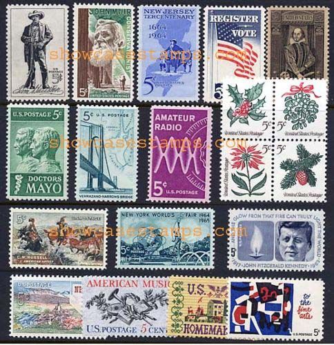 Scott # 1242   1260 1964 Commemorative Year Set 19 Stamps NH  