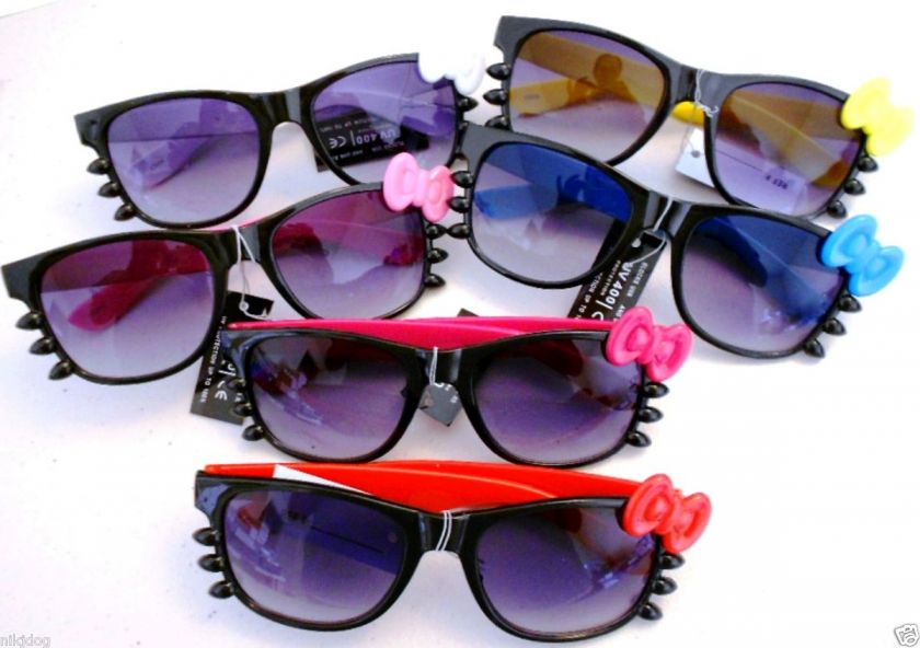 Hello Kitty Sunglasses Bow and Whiskers Black Frame Color Arms Dark 