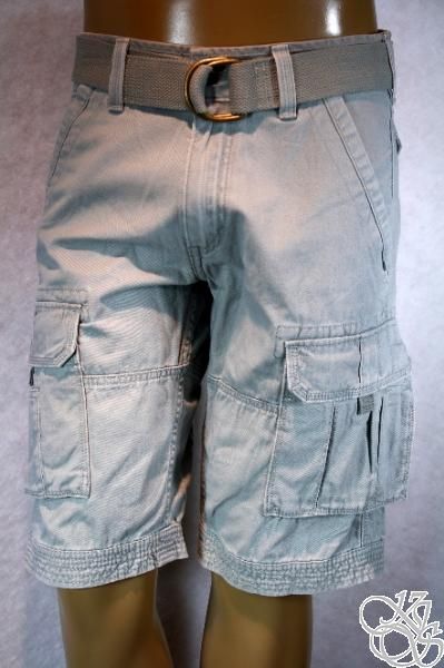   Cargo Sits Below Waist Relaxed Fit Light Gray Mens Shorts New  