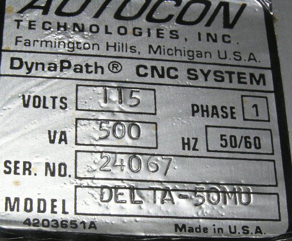 Dynapath Delta 50MU CNC control Autocon  