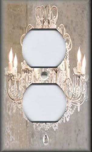   Switch Plate Cover   Shabby Decor   Crystal Chandelier Image  