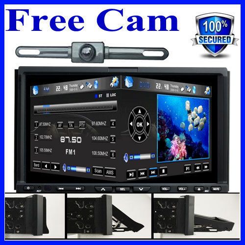   Screen Double Din Car Stereo DVD Player 3D PIP GPS Navigation+CAMERA