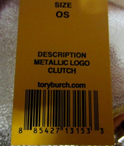 NWT Tory Burch Clutch Logo Metallic Gold Crossbody Shoulder Bag Tote $ 