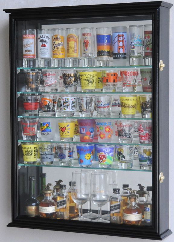 Shot Glass Shooter Display Case Cabinet Rack Holder  